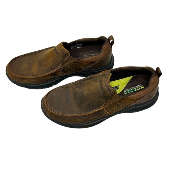 Skechers Mens Size 9.5 Brown Relaxed Fit Air Cooled Memory Foam Slip-On Shoes - Picture 7 of 9